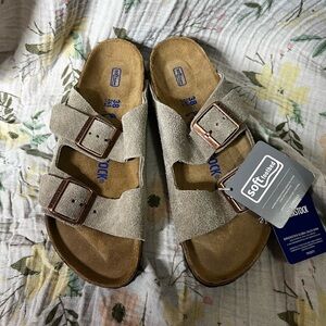 Birkenstock Suede Arizona Taupe Sandals Women’s Size EU 38 US 7/7.5